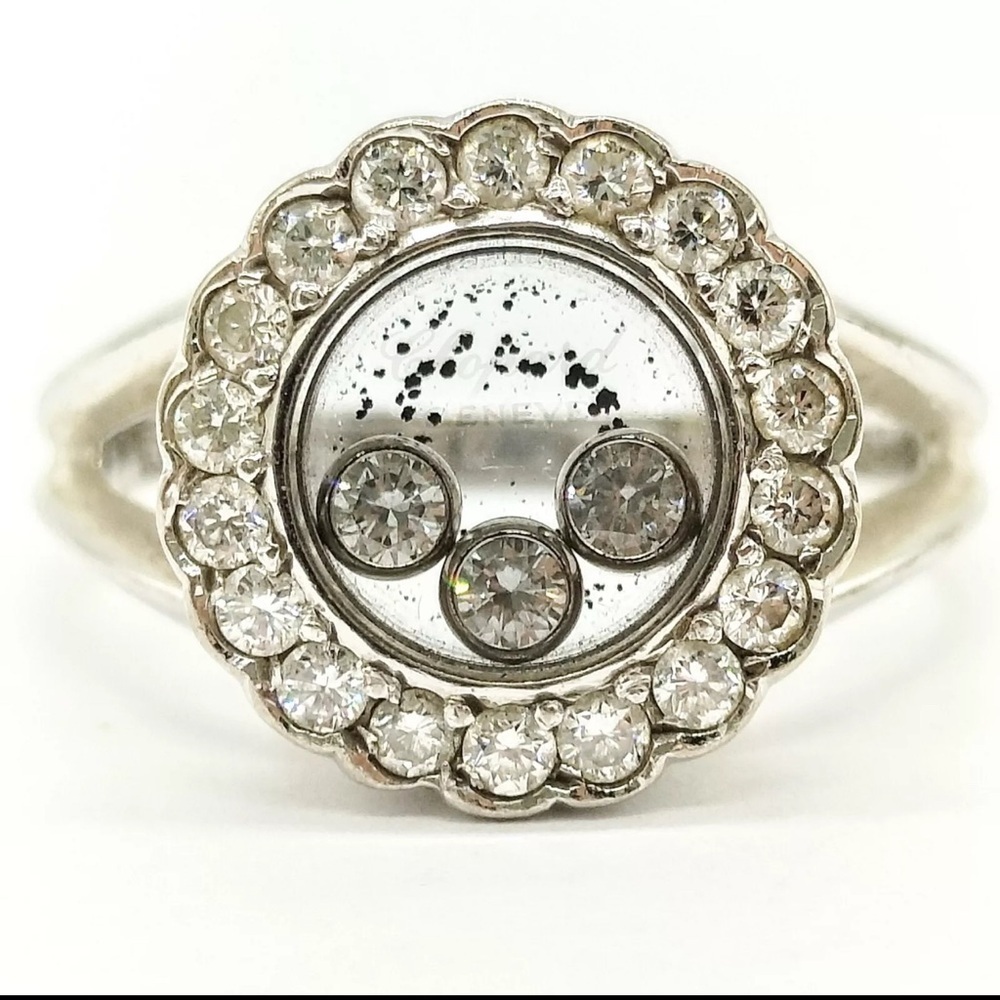 Chopard Ring Happy Diamond White Gold, Diamonds Size 6 5/8. - Picture 2 of 10